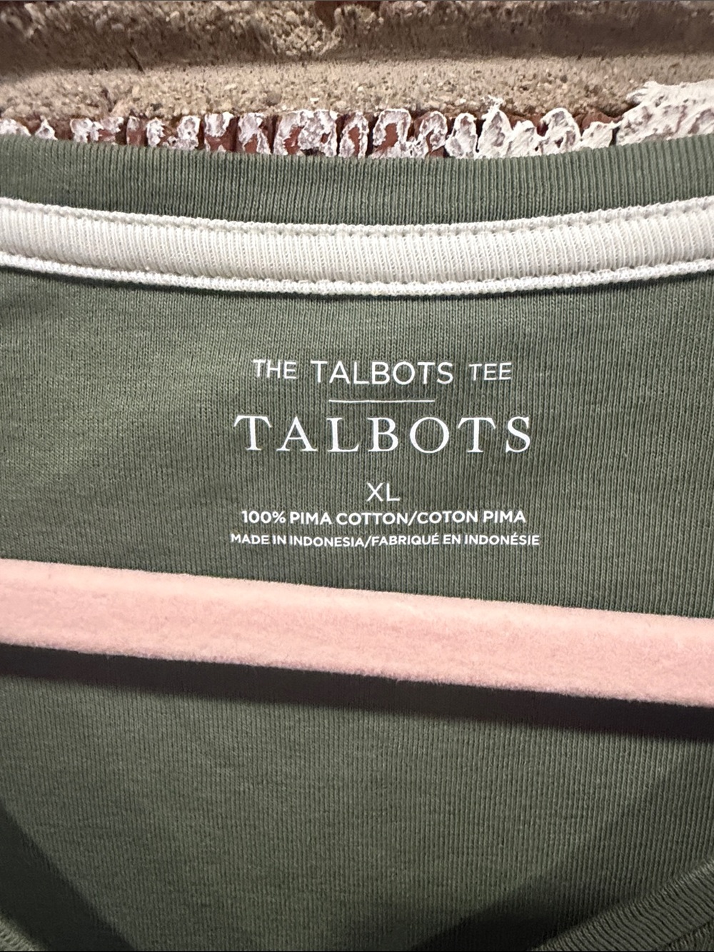 Talbots Pima Cotton Olive Green V-Neck Tee XL Short Sleeve Closet Staple - Picture 2 of 5
